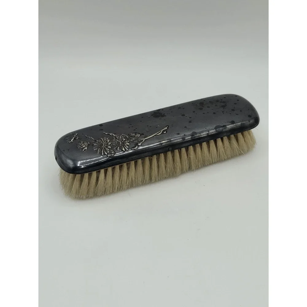 Antique Gero 90 Silverplate Floral Clothes Brush Dutch Vanity Grooming Brush